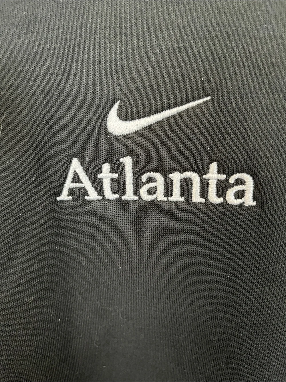 Nike Black Atlanta Pullover Hoodie with White Swoosh